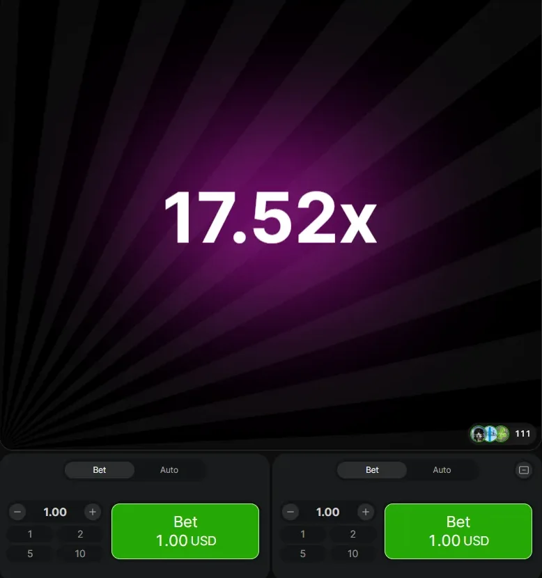 Casino website lobby with demo play button